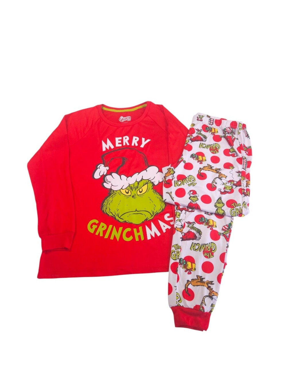Unisex Merry Grinchmas Pajamas Size Medium 8-10